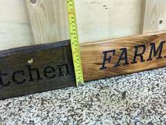 2 Wooden signs one money