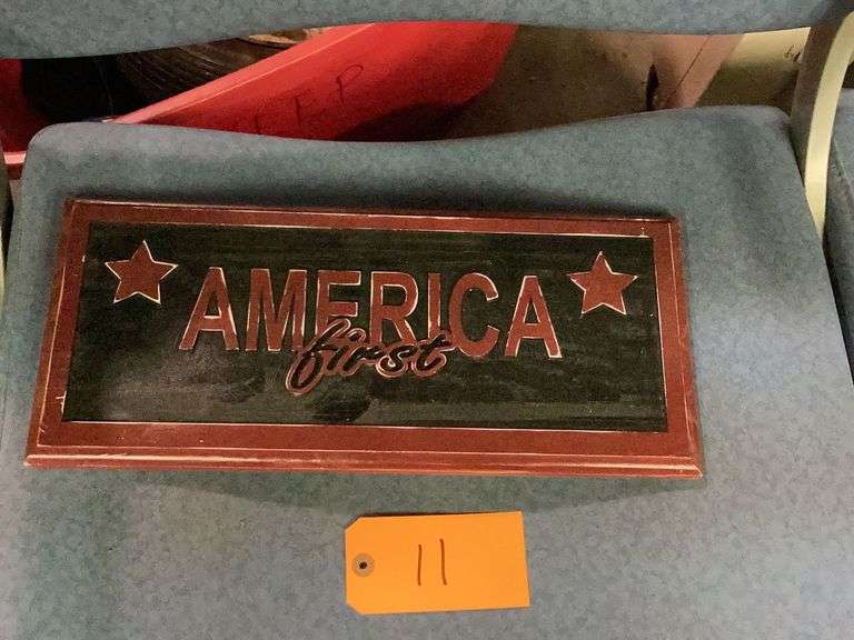 America First wooden sign