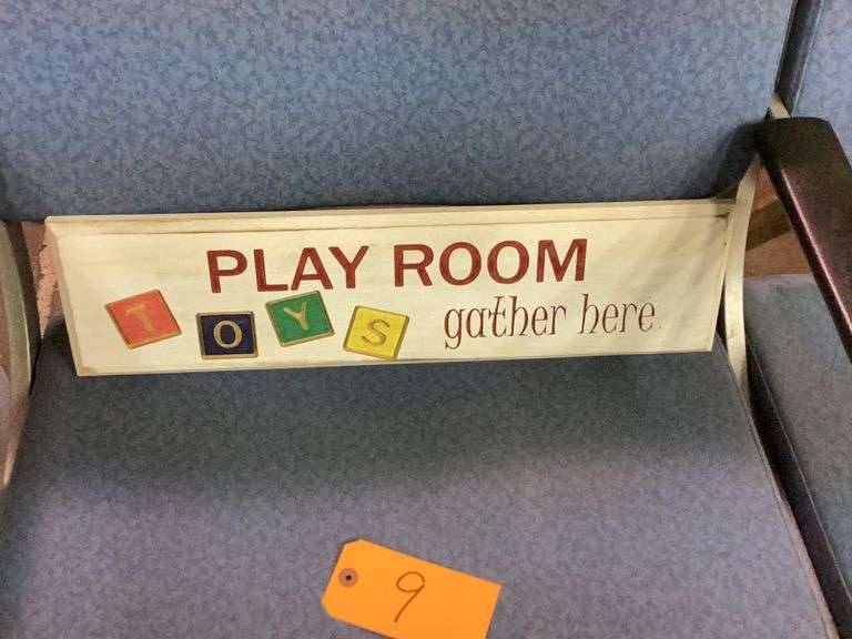 Play Room wooden sign (white)