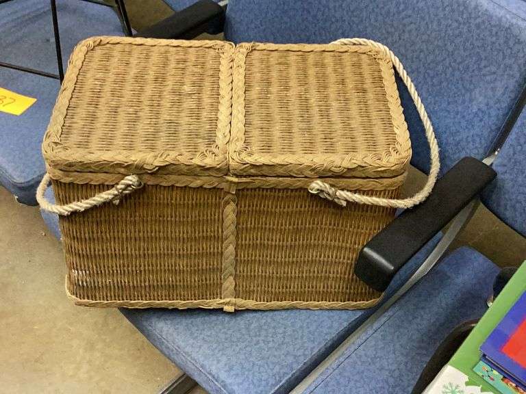Picnic Basket with Picnic Items
