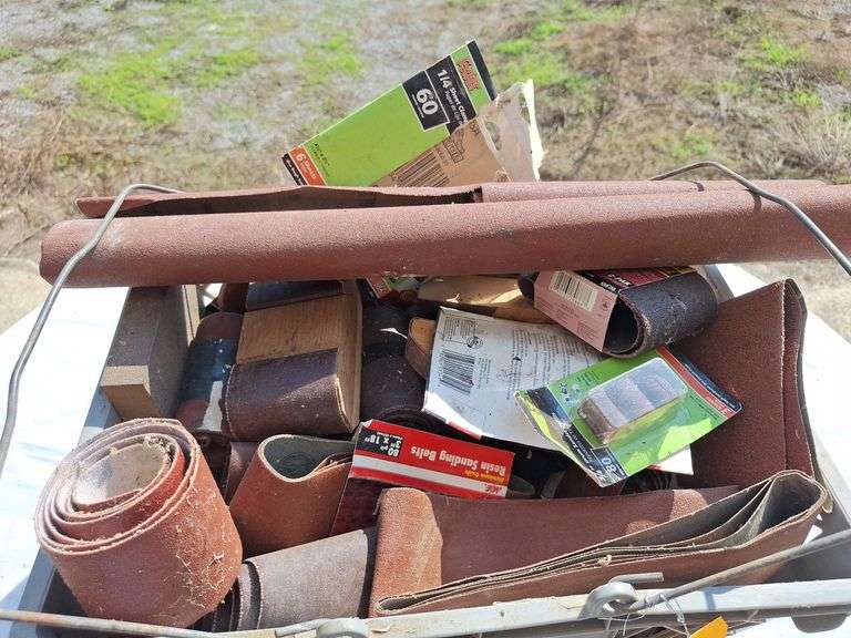 Basket of Sanding Blocks & All kinds of Sanding Paper