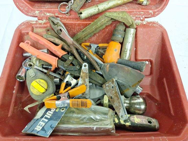 Red Plastic Case with Hand tools