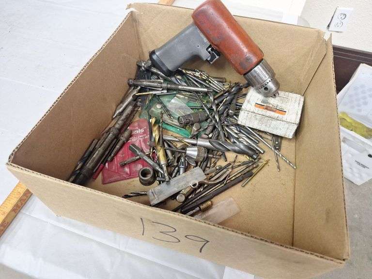 Air Drill with Box of Drill bits