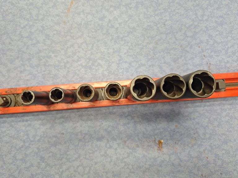 Snap-On Stripped Bolt Sockets & Rail 3/8 Drive