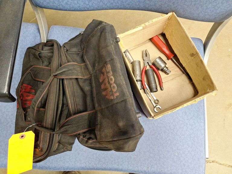 (2) Mac Tool Bags with Box Of Mac tools Impact sockets -- Pliers & wrenches