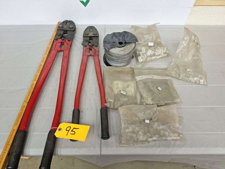 (2) Cable Crimpers with assorted  Crimps & spoil of cable