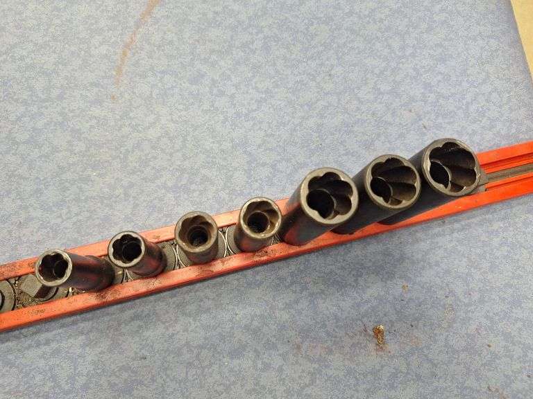 Snap-On Stripped Bolt Sockets & Rail 3/8 Drive