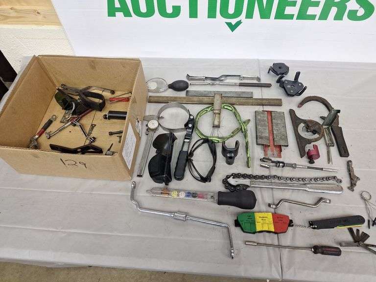 Box Of Oil Filter Wrenches with other Specialty Tools