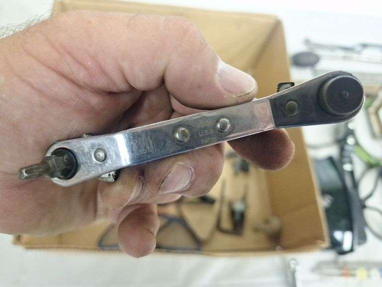 Box Of Oil Filter Wrenches with other Specialty Tools