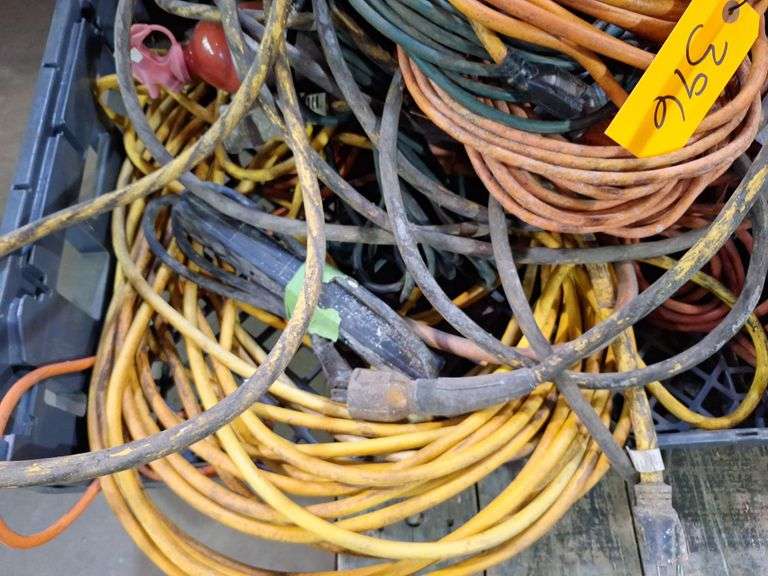 Tray Of Large lot of Drop Cords