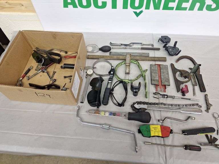 Box Of Oil Filter Wrenches with other Specialty Tools