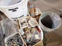 Lot of Bolts-- Nails-Screws-Brute Can all one money