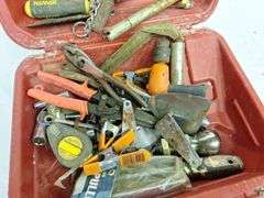 Red Plastic Case with Hand tools