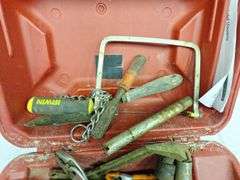 Red Plastic Case with Hand tools
