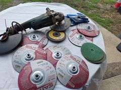 Makita 9'' Grinder with NEW 9'' Grinding Wheels & Replacements lens   (runs)