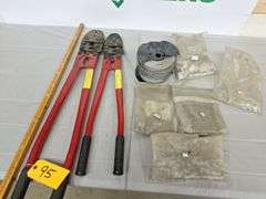 (2) Cable Crimpers with assorted  Crimps & spoil of cable