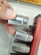 Snap-On 3/8 Metric Sockets with Rail-- Ratchet & Extensions