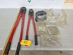 (2) Cable Crimpers with assorted  Crimps & spoil of cable