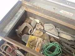 Gray Metal Toolbox & Contents