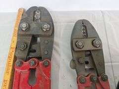 (2) Cable Crimpers with assorted  Crimps & spoil of cable