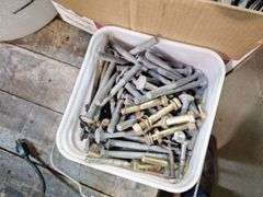 Lot of Bolts-- Nails-Screws-Brute Can all one money