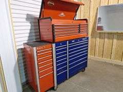 Snap-On Rolling Toolbox Top(Red) -- Bottom (blue) & Side Box (Red) all one money with keys (no key t