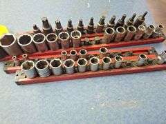 (4) Rails with Mixed Sockets & Torx head 1/2 & 3/8 & 1/4 drives all one money