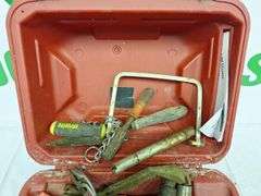 Red Plastic Case with Hand tools
