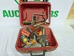 Red Plastic Case with Hand tools