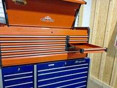 Snap-On Rolling Toolbox Top(Red) -- Bottom (blue) & Side Box (Red) all one money with keys (no key t