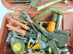 Red Plastic Case with Hand tools