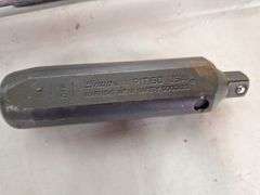 Snap-On 1/2 Torque Wrench with 1/2 Standard Sockets-- adapters  & Rail & Hammer breaker