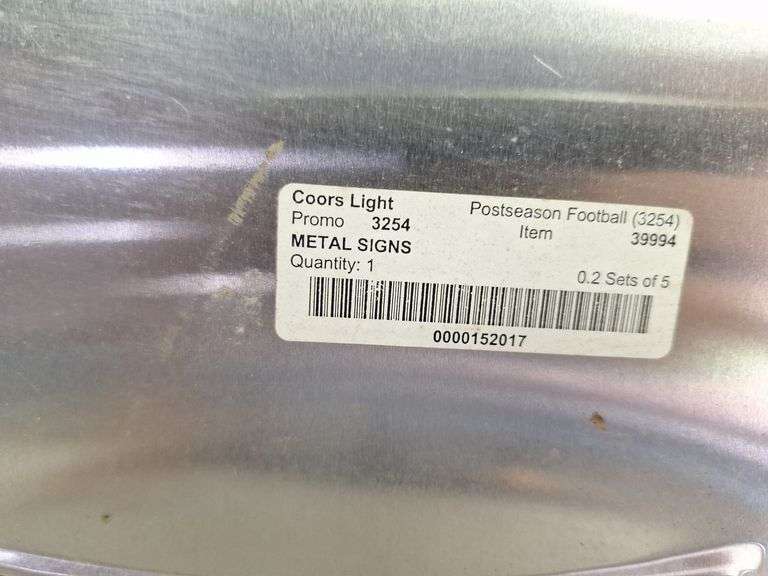 Metal Coors Light Fat Sunday Sign