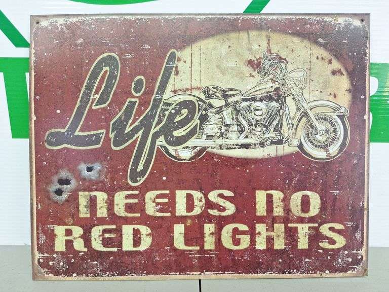 Metal Red Light Life Sign