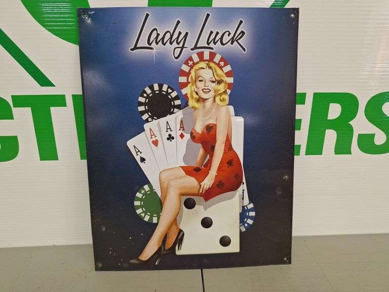 Metal Lady Luck Sign