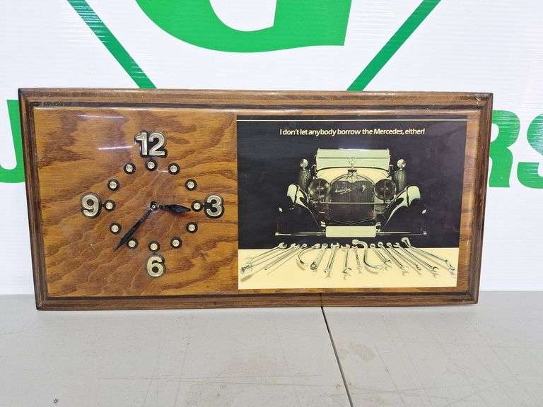 Mercedes Wooden Clock