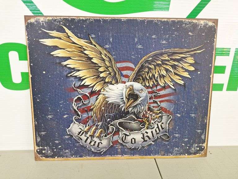 Metal Live to Ride Sign