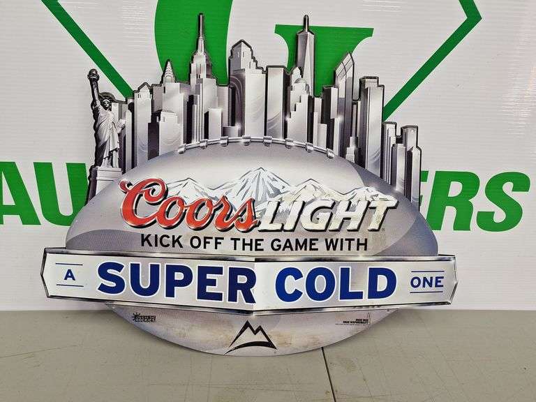 Metal Coors Light Super Cold Sign