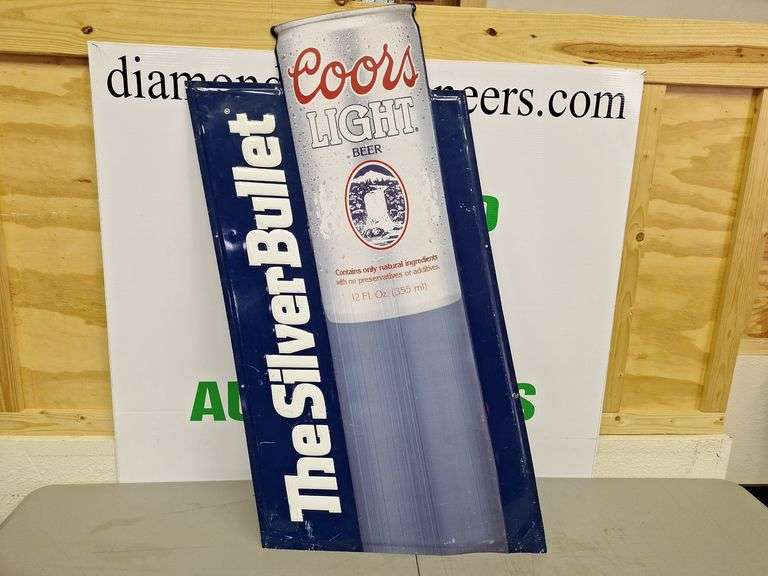 Metal Coors Light Silver Bullet Sign
