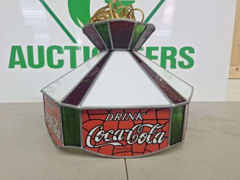 Stain Glass Coca-Cola Hanging Light