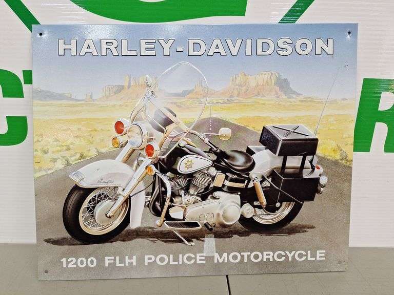 Metal Harley Police Sign