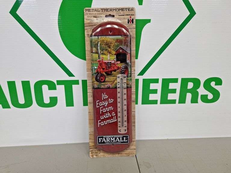 Metal Farmall Thermometer