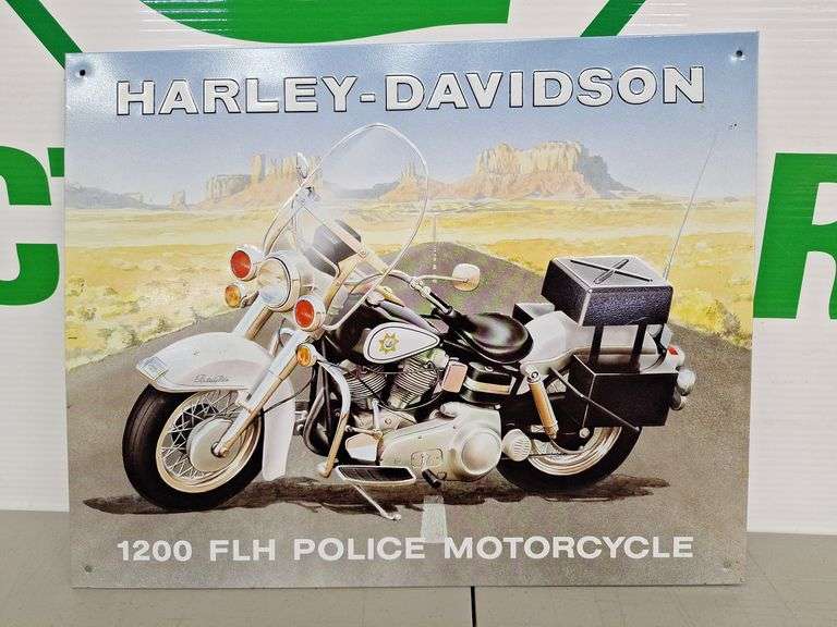 Metal Harley Police Sign