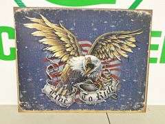 Metal Live to Ride Sign