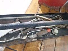 Red Metal Toolbox & Tools