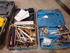 Tool Cases with various tools inside ,Tools that do not run,Bike & Spray Guns