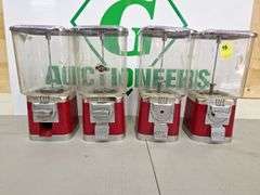 (4) Gumball Machines all one money (No Keys)