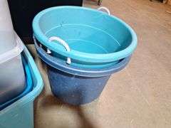 (8) Totes & (2) Round Tubes all one money (no lids)