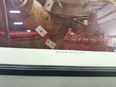 (3) Poker Playing Dog Pictures & Frames