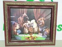 Poker Playing Dogs & Frame Picture